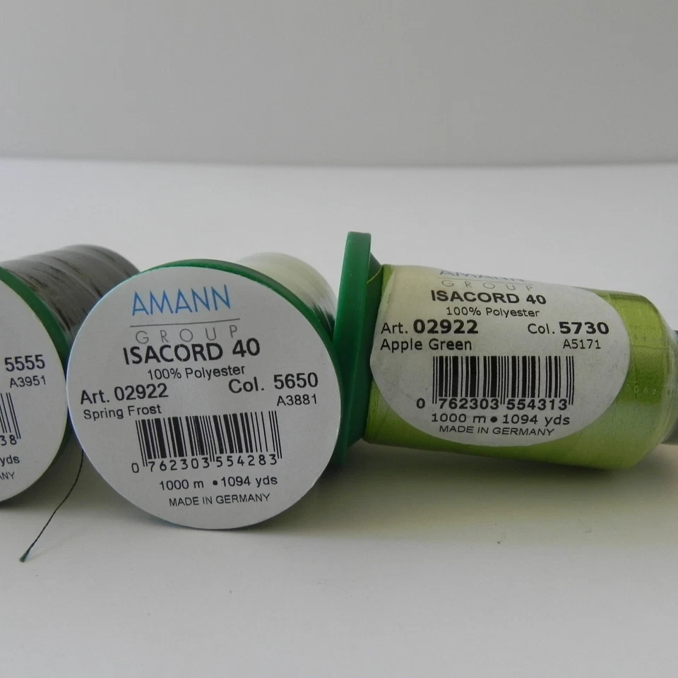 Amann Isacord 40 100% Polyester Lot of 5 Green Shades 1000M - Image 4 of 4