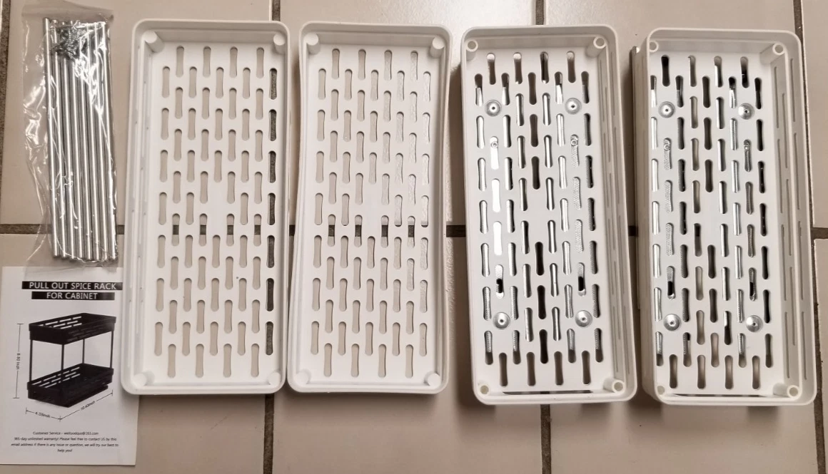 2 Packs Pull Out Spice Rack Organizer for Cabinet Slide Racks Easy to Install