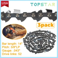 3PACK 14" Chainsaw Chain for EGO CS1400 CS1401 3/8" .043 52DL 90PX052G R52