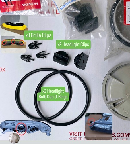 JDM 1994-2001 Honda INTEGRA Dc2 Faros Tapa Bombilla Junta O Rejilla Clips - Imagen 2 de 15