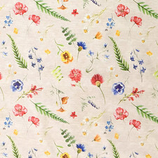 Jacquard Tischdecke beschichtete Baumwolle AITANA Sommerblumen Blüten