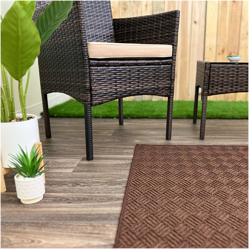 Koeckritz Premium Weave Boardwalk Brown Indoor/Outdoor Rug | Patios ...