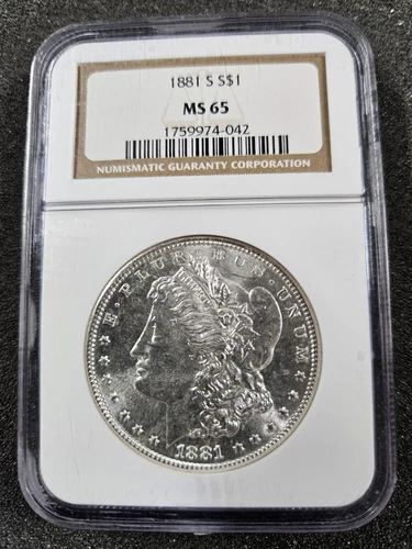 🌟 1881-S Morgan Silver Dollar $1 U.S. Liberty/Eagle Coin NGC MS65