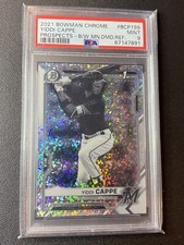 Yiddi Cappe 2021 Bowman Chrome Prospects 1st Black & White Mini Diamond PSA 9