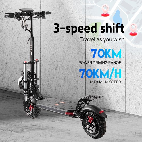 Electric Scooter 2500W 70KM/H Off Road Portable Foldable Adult E-Bike W / Seat - Picture 10 of 22