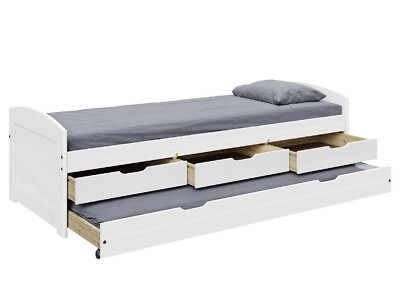 Bett Tandemliege Tandembett Jugendbett MAYRA 90x200 cm Bett mit Gästebett Kiefer