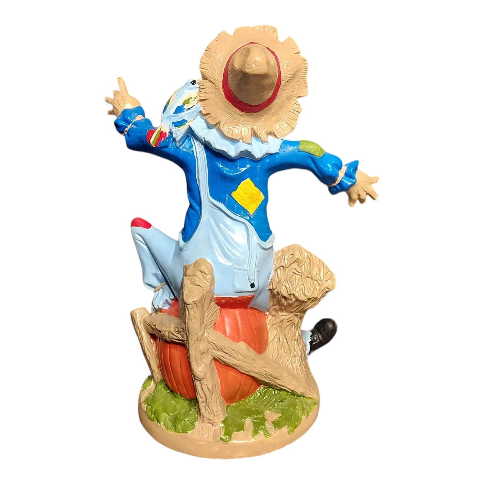 Vintage Halloween Ceramic Scarecrow on Jack O Lantern Hobbyist Byron Molds 1977 