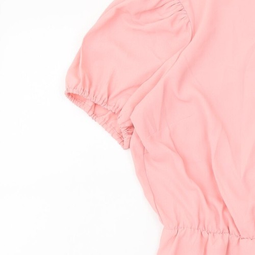 Dorothy Perkins Womens Pink Polyester Blend Blouse Size 14 Roll Neck - Peplum - Picture 9 of 12