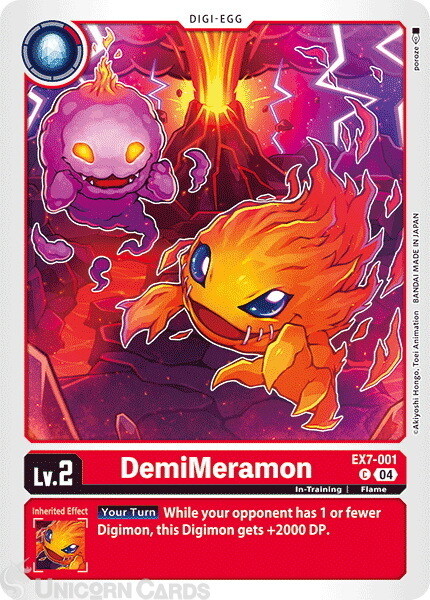 EX7-001 DemiMeramon : Common Digimon Card : EX07: Digimon Liberator