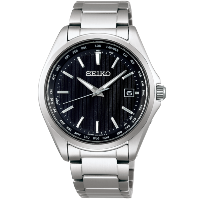 SEIKO セレクション SBTM255 SEIKO SELECTION SBTM291 Titanium Radio Solar Watch Black Dial 39.5