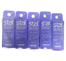 Set x 5 Natural Orthodontic Bracket Stal MBT 0.022" W/H 3,4,5 Mesh Base USA