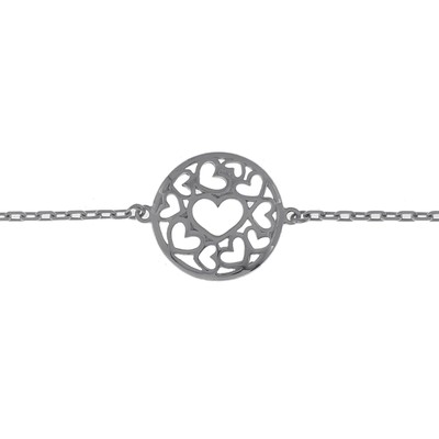 Bracelet Cœur Argent 925 - Longueur 18 Cm - Idéal Cadeau Femme