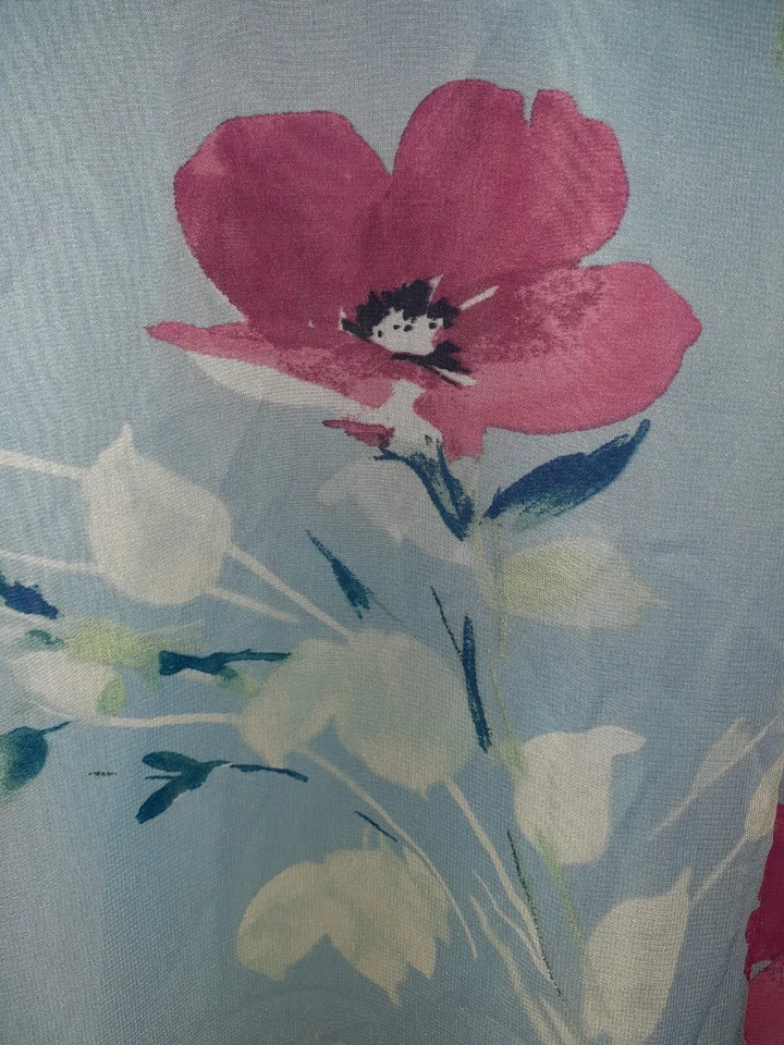 NUEVO INC International Concepts Talla L Vestido Ajustado Azul Rosa Floral Manga Larga Foto 2 de 4