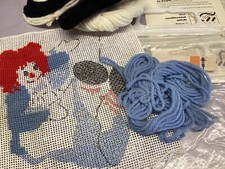 Tina of California Needlepoint Kit Raggedy Ann 9x9" VTG Wool Unfinished