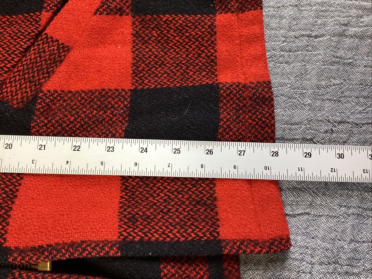 Vintage Winter King Mens Buffalo Check Red/Black 100% Wool Vintage Winter King Mens Buffalo Check Red/Black 100% Wool