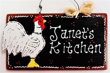 ROOSTER SIGN Personalize NAME KITCHEN DECOR WALL Art HANGER PLAQUE Chicken Decor