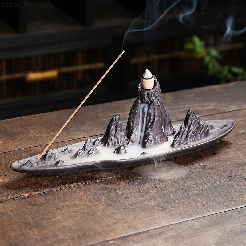 Ceramic Handicrafts Landscape Mountain Backflow Incense Burner