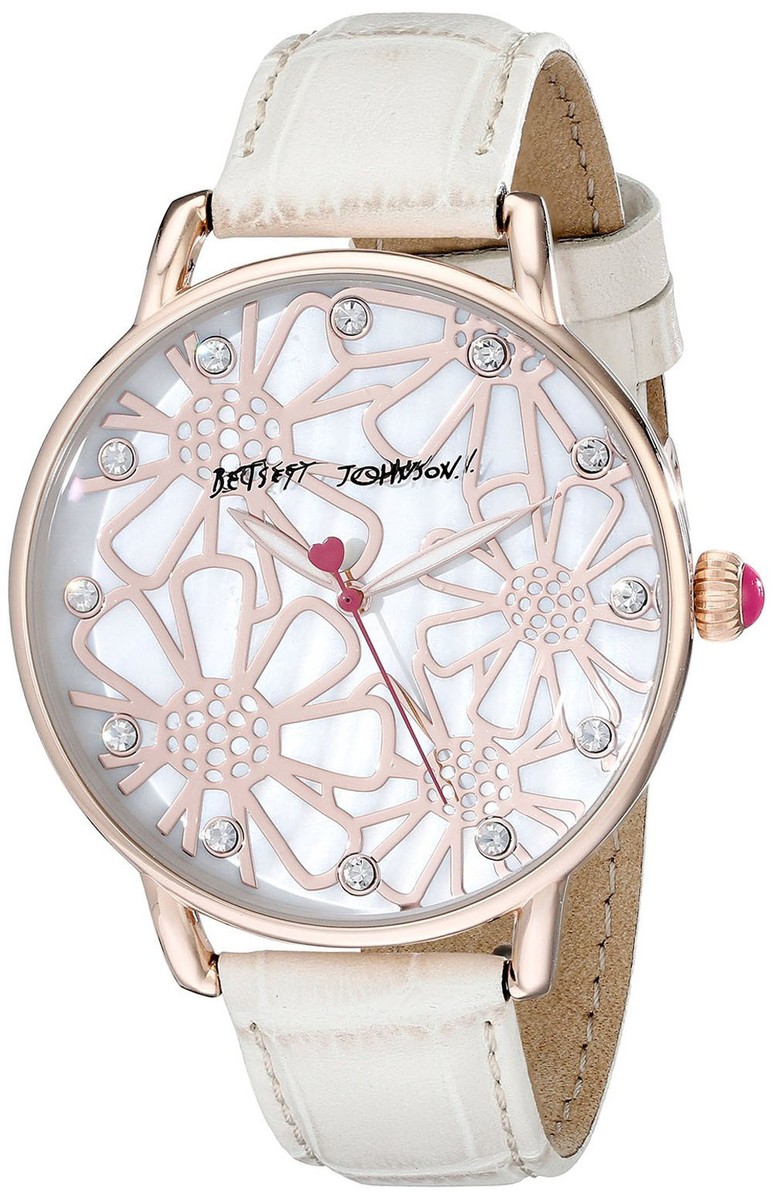 Betsey Johnson BJ00207-12 Mother of Pearl Dial Leather Strap  display picture 3