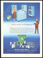1956 UNIVAC computer color photo & art Remington Rand vintage print ad