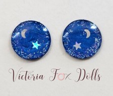 14mm Blythe Doll Eye Chips Metallic Blue Glitter Furby Eye Chips Custom Furby