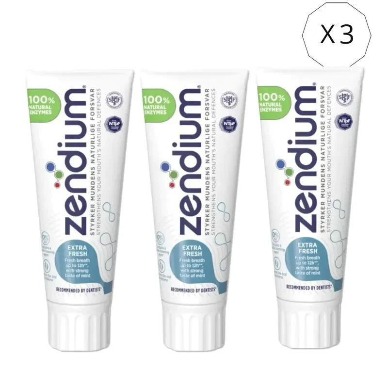 3 x Zendium Extra Care Fresh Breath Toothpaste Antibacterial