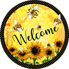 WELCOME HONEY BEES Design   Metal Sign (PLEASE READ DESCRIPTION)