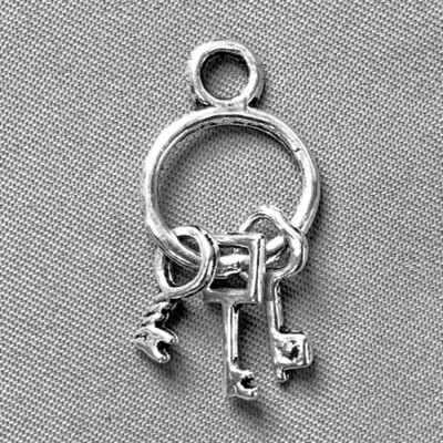 Bunch of Keys Charms 27x13mm Antique Silver Plated Alloy Q6 Per Pkg