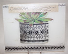 Counter Art Glass Cutting Board 8"x10" Succulent Plant Southwestern Pattern