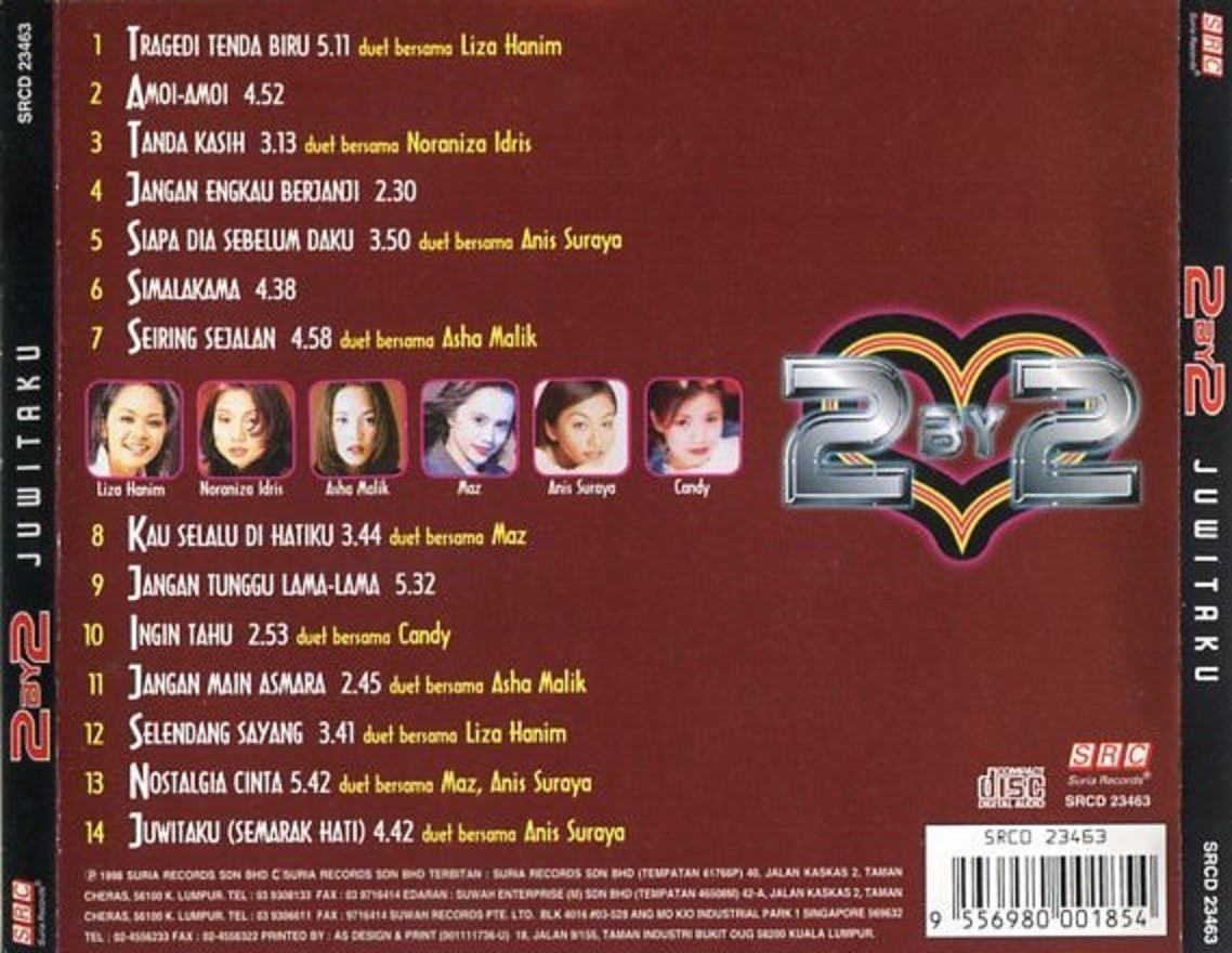 Malaysia Malay 2 By 2 Juwitaku Duet With Liza Hanim Maz Candy 1998 