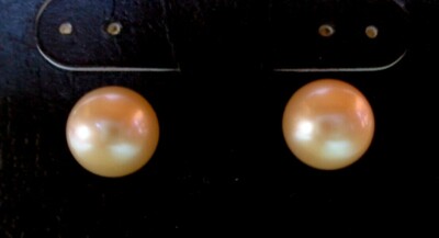 STERLING SILVER POST 8mm PEARL EARRINGS