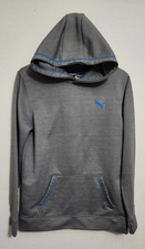 Puma Hooded Sweatshirt Kids XL 16/18 Gray Blue