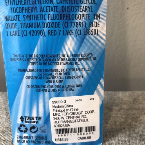Claire’s Ring Pop Flavored Lip Gloss Blue Raspberry 0.28 Fl Oz. NEW - Picture 6 of 10