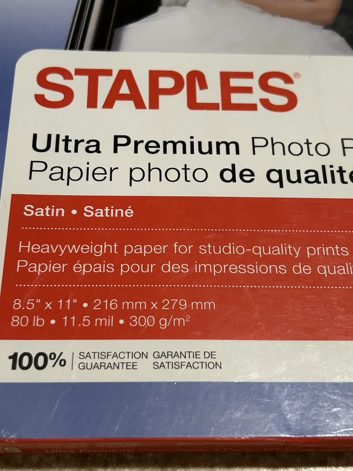 Staples Ultra Premium Photo Paper Satin 50 Sheets 80 Lb 11.5 mil 300 g/m 1/2 Off - Image 2 of 4