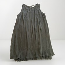 Fever Womens L Black Pleated Chiffon Shift Dress Sleeveless Party Cocktail LBD