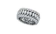 Silver Eternity Wedding Band Ring for Women E...