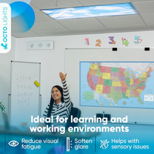 Fluorescent Light Covers for Ceiling Lights - Magnetic Cloud Cover for Fluore...