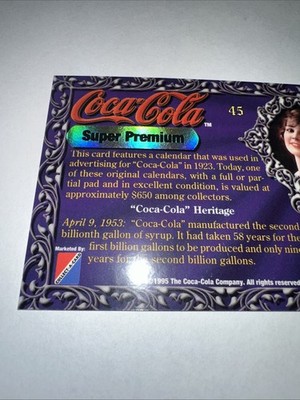 ⭐︎レア物1995年ビンテージコカ・コーラ コレクション カードシリーズ⭐︎ 1995 Collect A Card COCA COLA SUPER PREMIUM Card #45 | eBay