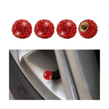 4PCS Bling Diamond Car Tire Valve Stem Cap, Crystal Rhinestone Wheel Valve Pr...