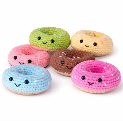 Donut Family Crochet Kit 6 Pack for Beginners Amigurumi DIY Set with Video