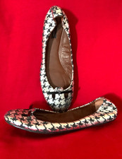 MARC JACOBS Silver Black Houndstooth Ballet Flats SHOES Leather 39 Italy