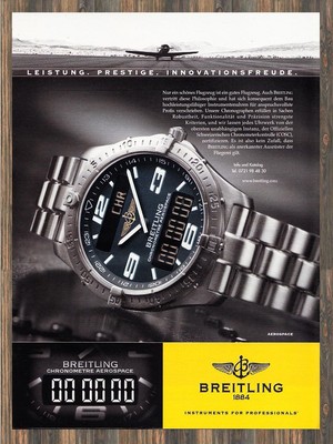 Breitling Chronometre Aerospace - Reklame Werbeanzeige Original-Werbung 2004