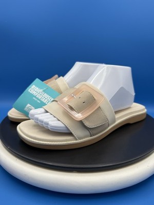 Reef Lana Buckle Womens Size 10 Beige Cream Slip On Slide Sandals CJ6945 NEW