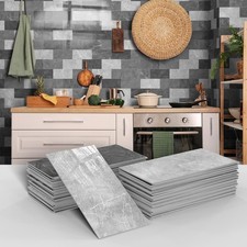 64-Pack Peel and Stick Backsplash Marble Wall Tiles, Waterproof 4" x 8" Gloss...