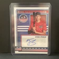 Joshua Springer 2023 USA Baseball Stars & Stripes Auto #NTDP-JS