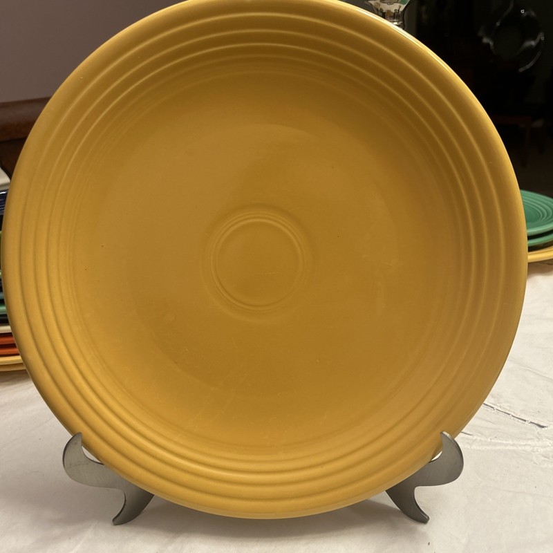 VTG 1940's Yellow Fiesta Ware Round Chop Plate Cake Serving Platter-12" 