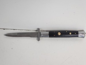 Rizzuto Estileto Milano Stainless Steel Folding Button Release Black (P24032631)