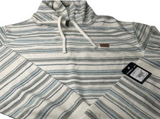 O  Neill Bavaro Stripe Pullover Hoodie Size XXL New With Tags Ivory/Blues/Green