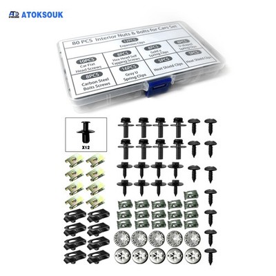 80pcs For Ford Focus Body Bolt U-nut Clip Engine Under Cover Splash Shield Guard