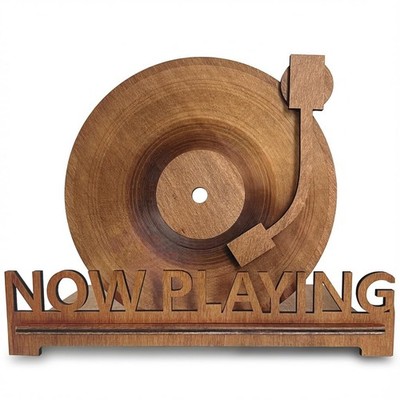 Now Playing Vinyl Record Holder for Record Player Stand | 3D Laser Rustic Vin...