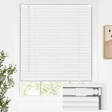 No Tools Drill Cordless Aluminum Mini Blinds 100% Privacy S-Curve for Windows